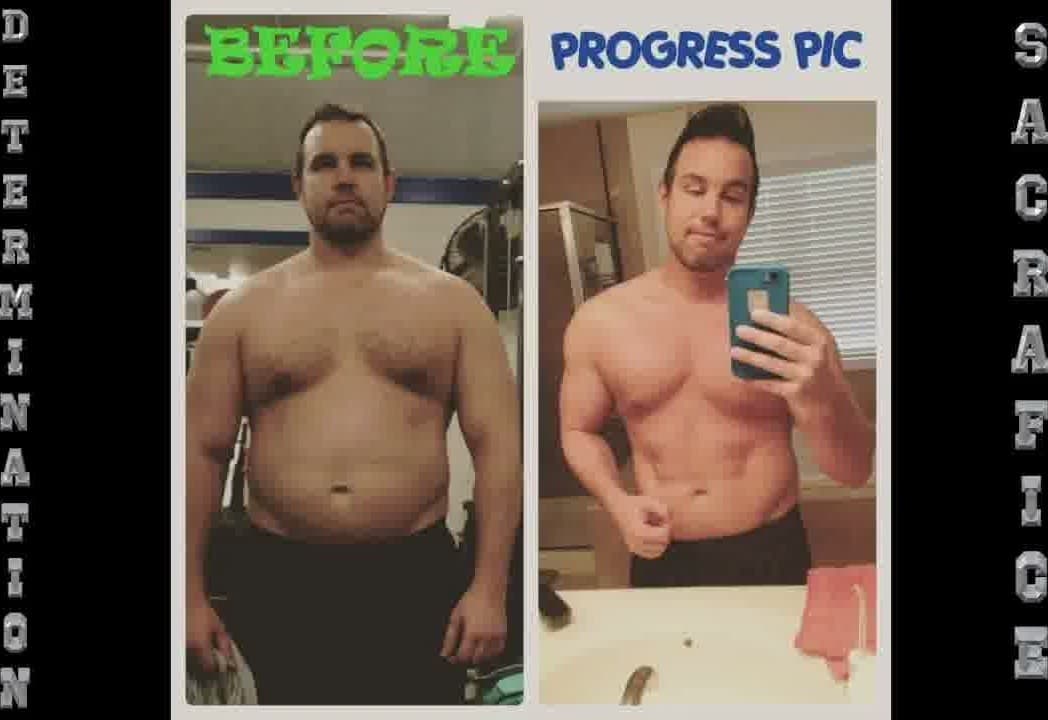Client before-and-after transformation, captioned Before and Progress Pic