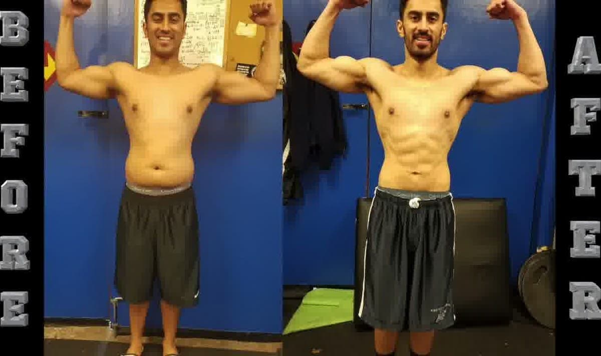 Client before-and-after transformation, lean and strong result